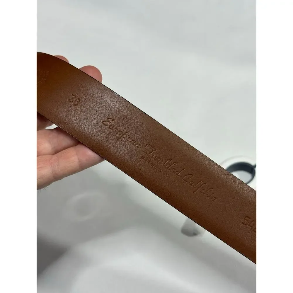 TORINO U.S.A. Brown Leather Alligator Embossed Belt size 36